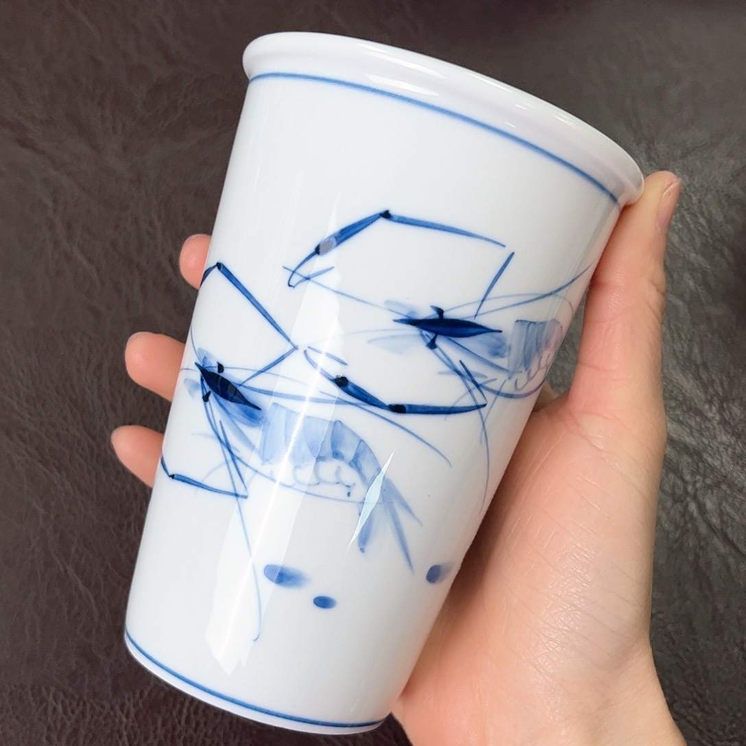 杯手绘高温瓷器瑕疵