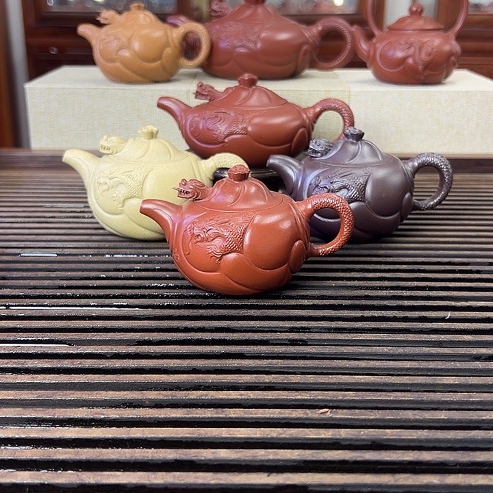 壶***说茶壶紫砂鱼化龙，朱泥大红袍