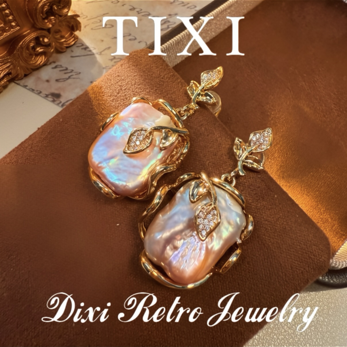 铜合金合成锆石耳饰 【3028】法*法式风情