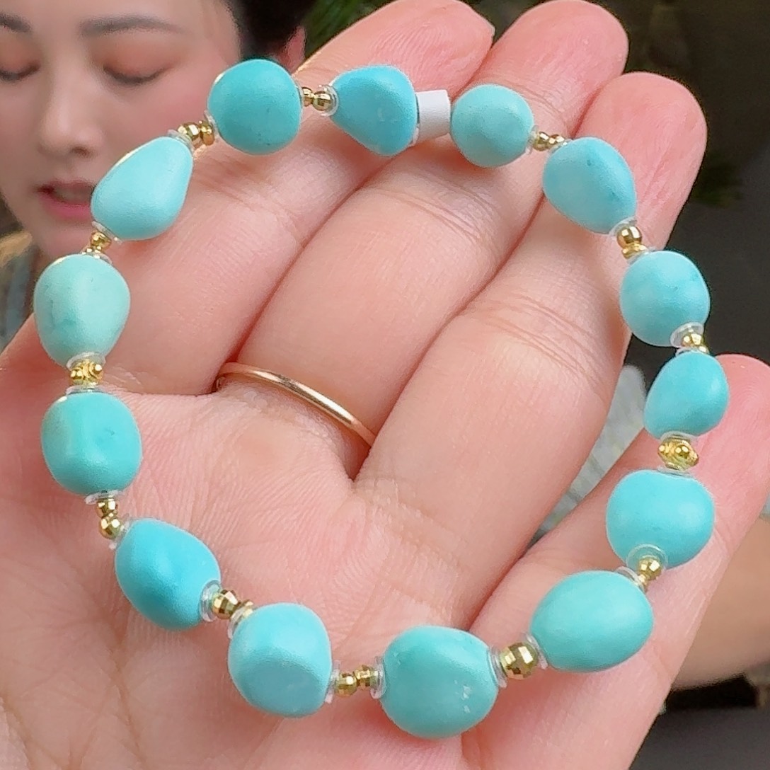 绿松石珠宝奇石18K金镶嵌