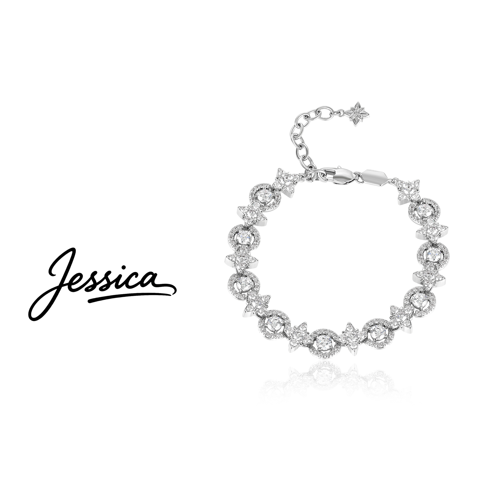 佳西卡 CNC精工 19厘米 六芒星满镶白雪公主手链（JXK906）