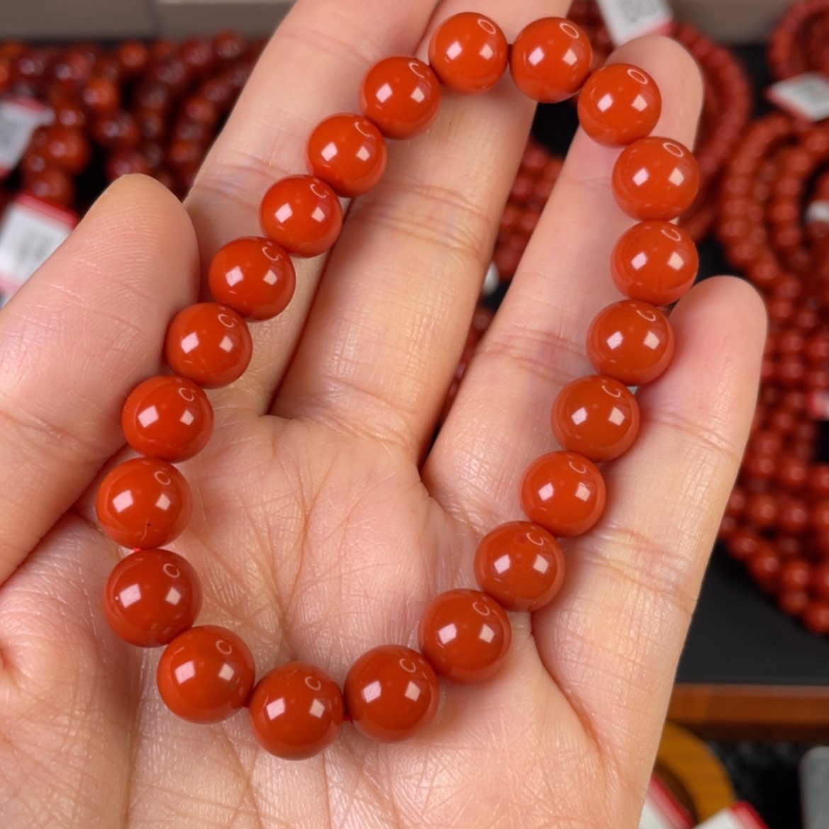 【闪购商品】南红玛瑙手链未镶嵌小*满肉满色花