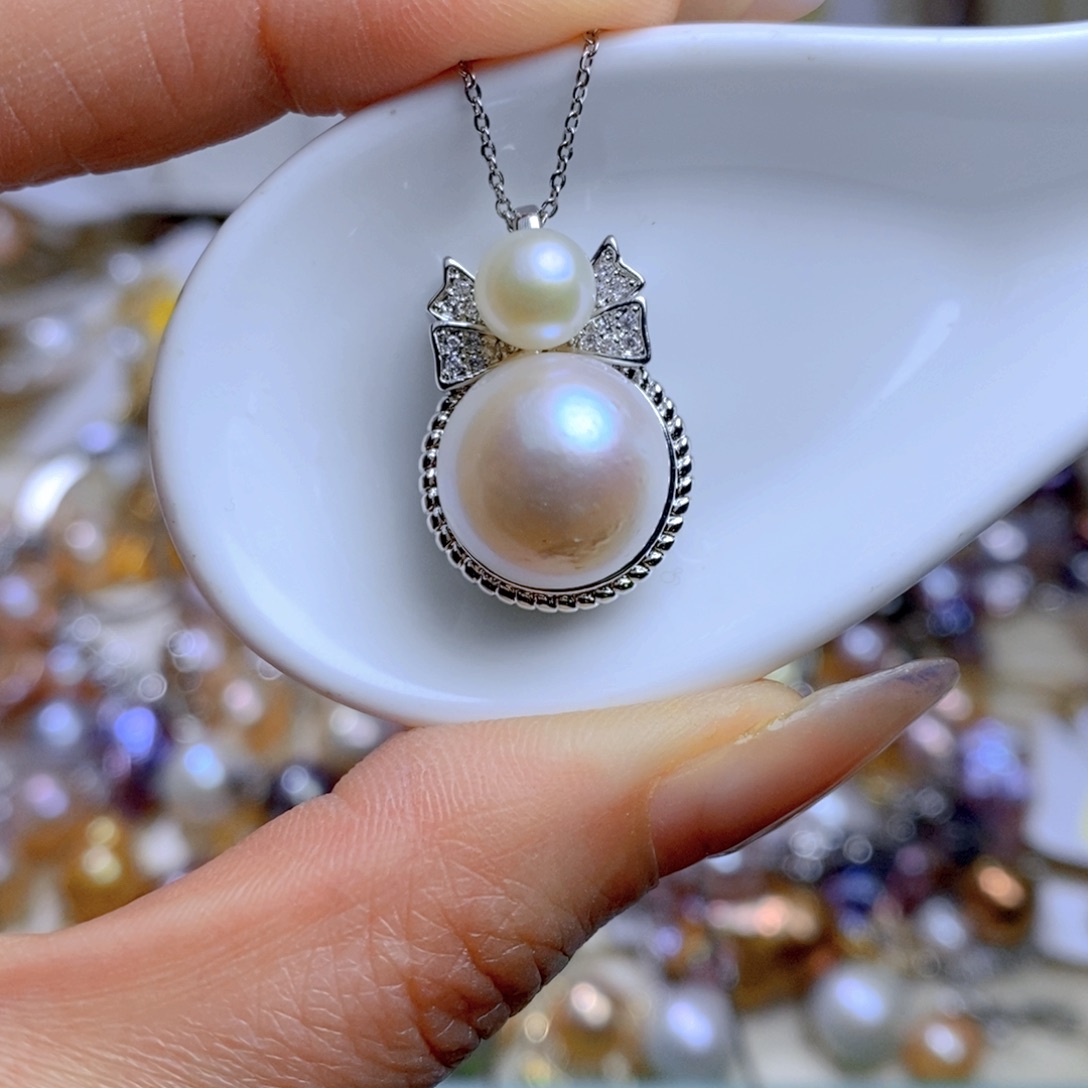 淡水珍珠吊坠合金