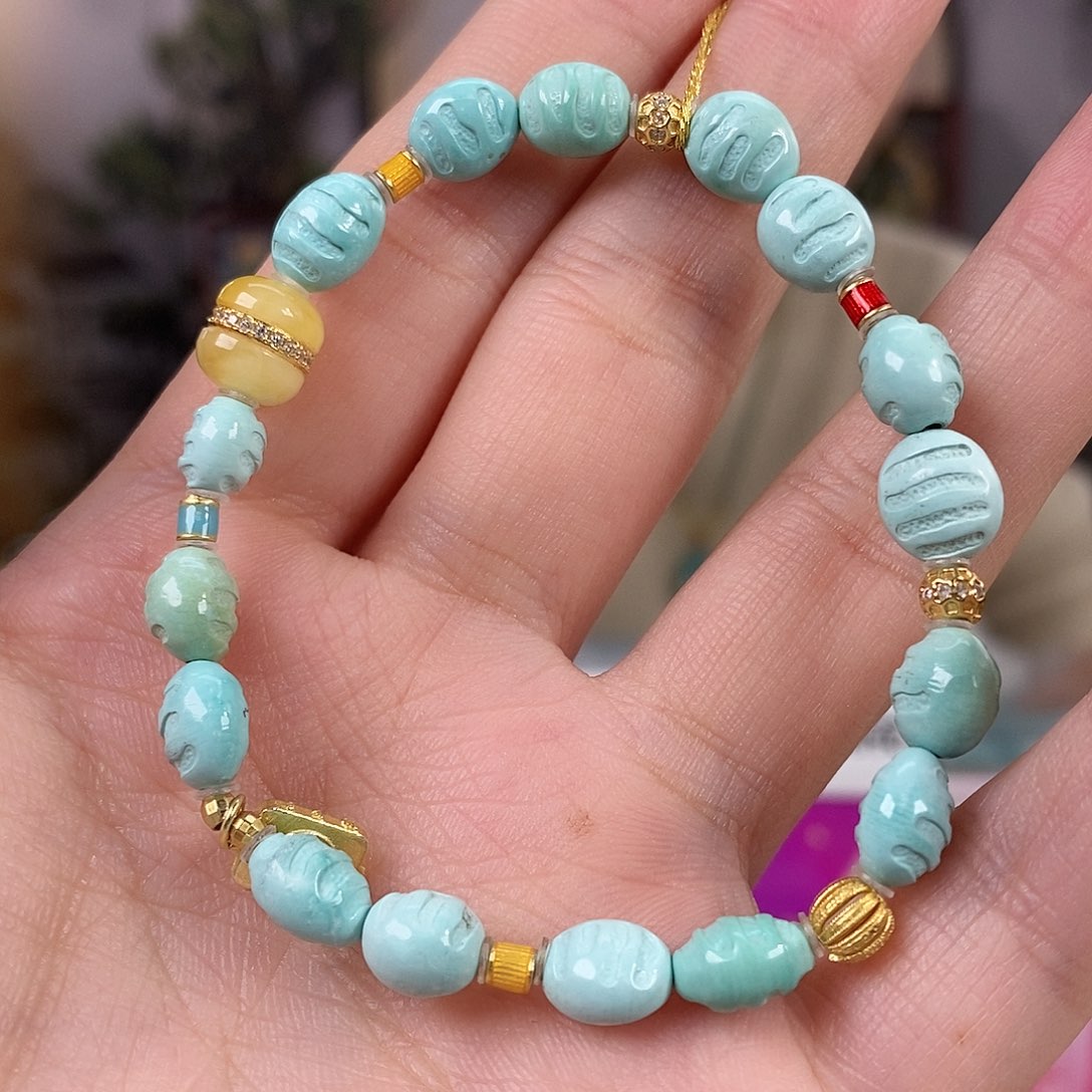 绿松石银S925镀金镶嵌珠宝奇石