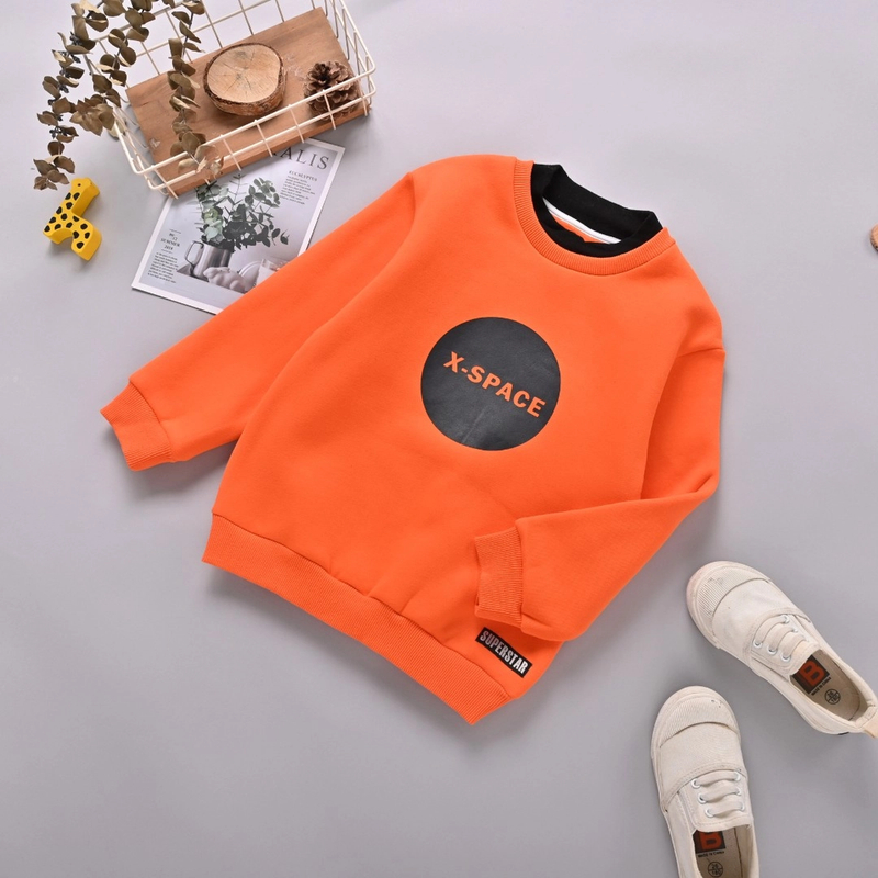 【优子壹家】冬季大童儿童针织加绒加厚套头T恤131115洋气圆领