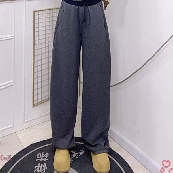 2988时尚加绒灰色弯刀裤