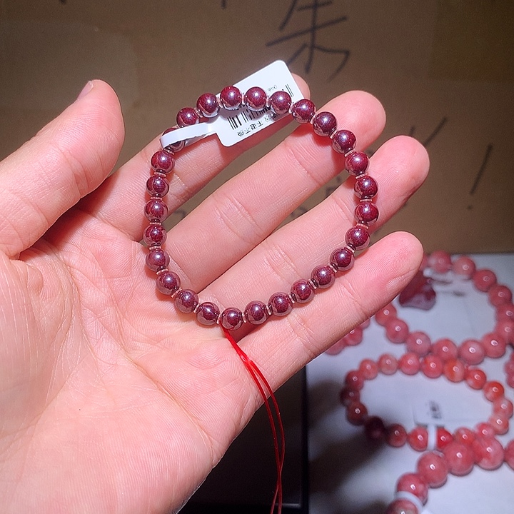 天然辰砂原矿手串