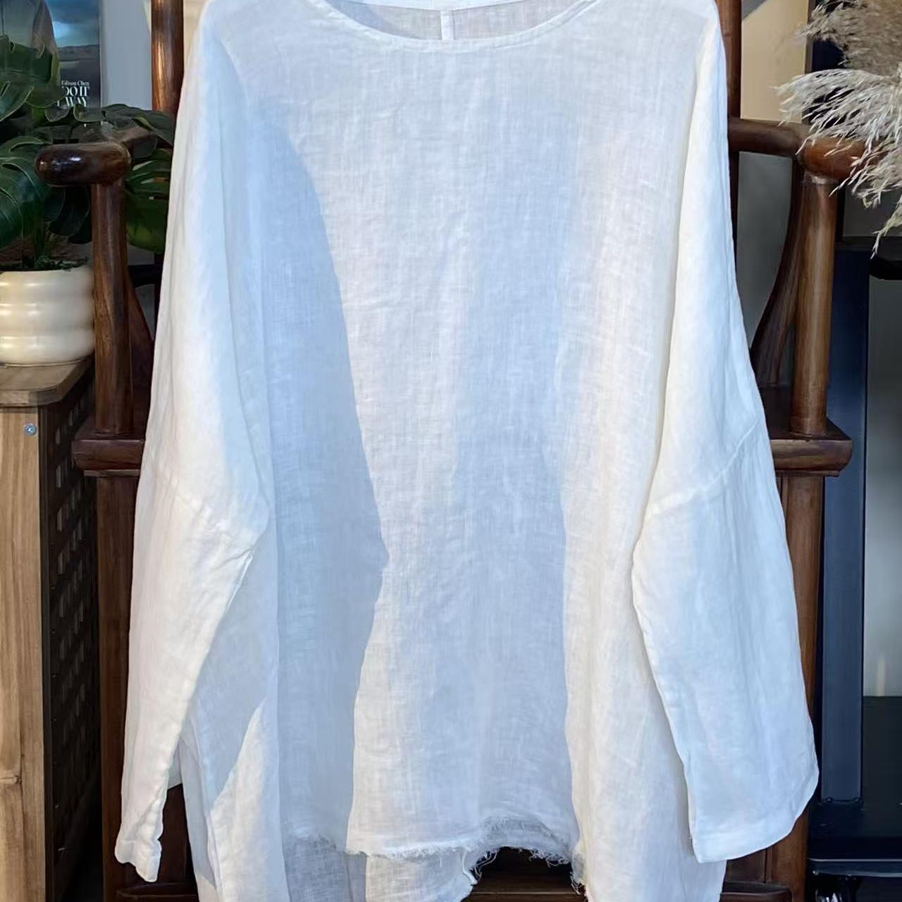 【云目悠悠】秋冬季新款女士汉麻休闲上衣-20251181