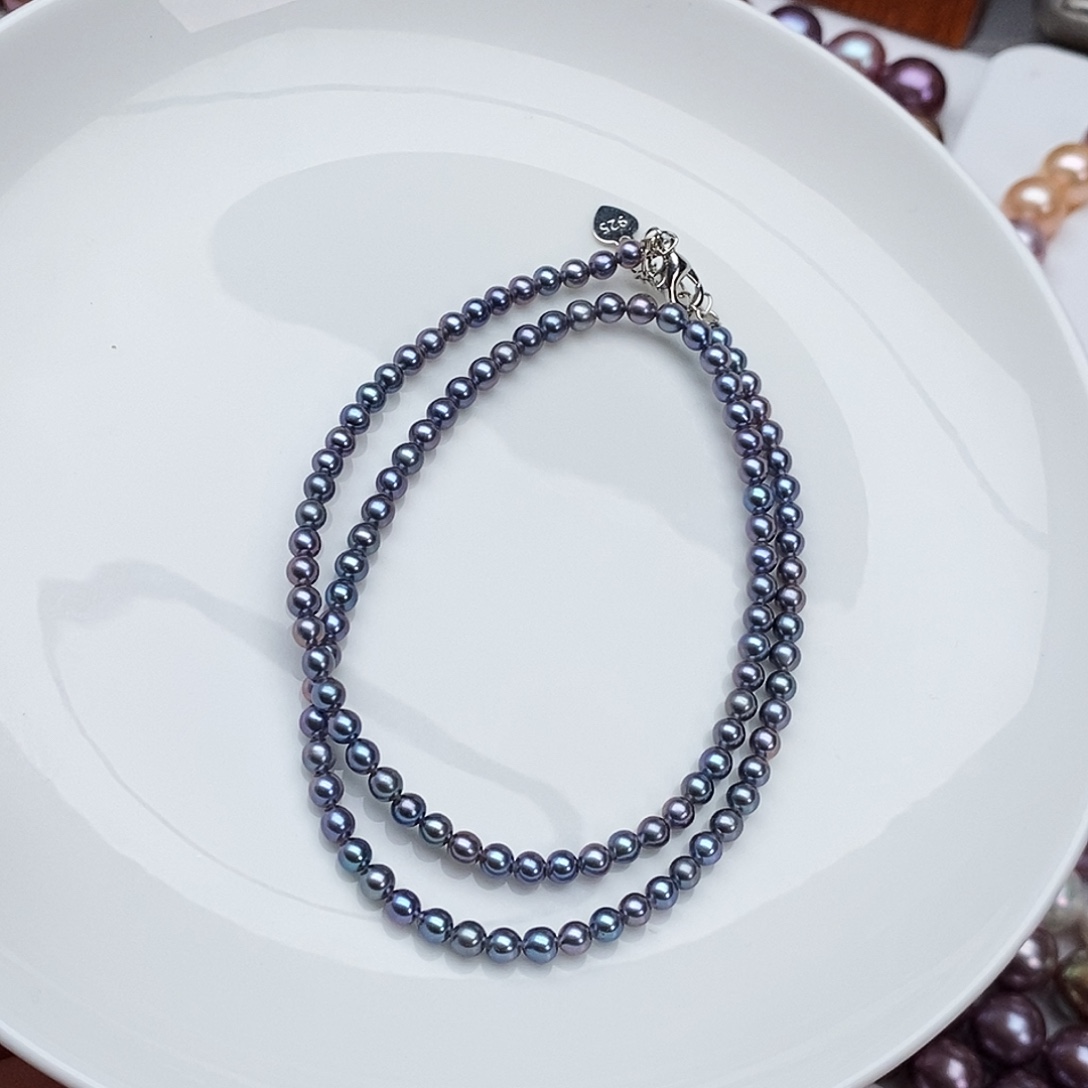 淡水珍珠银S925镶嵌颈饰
