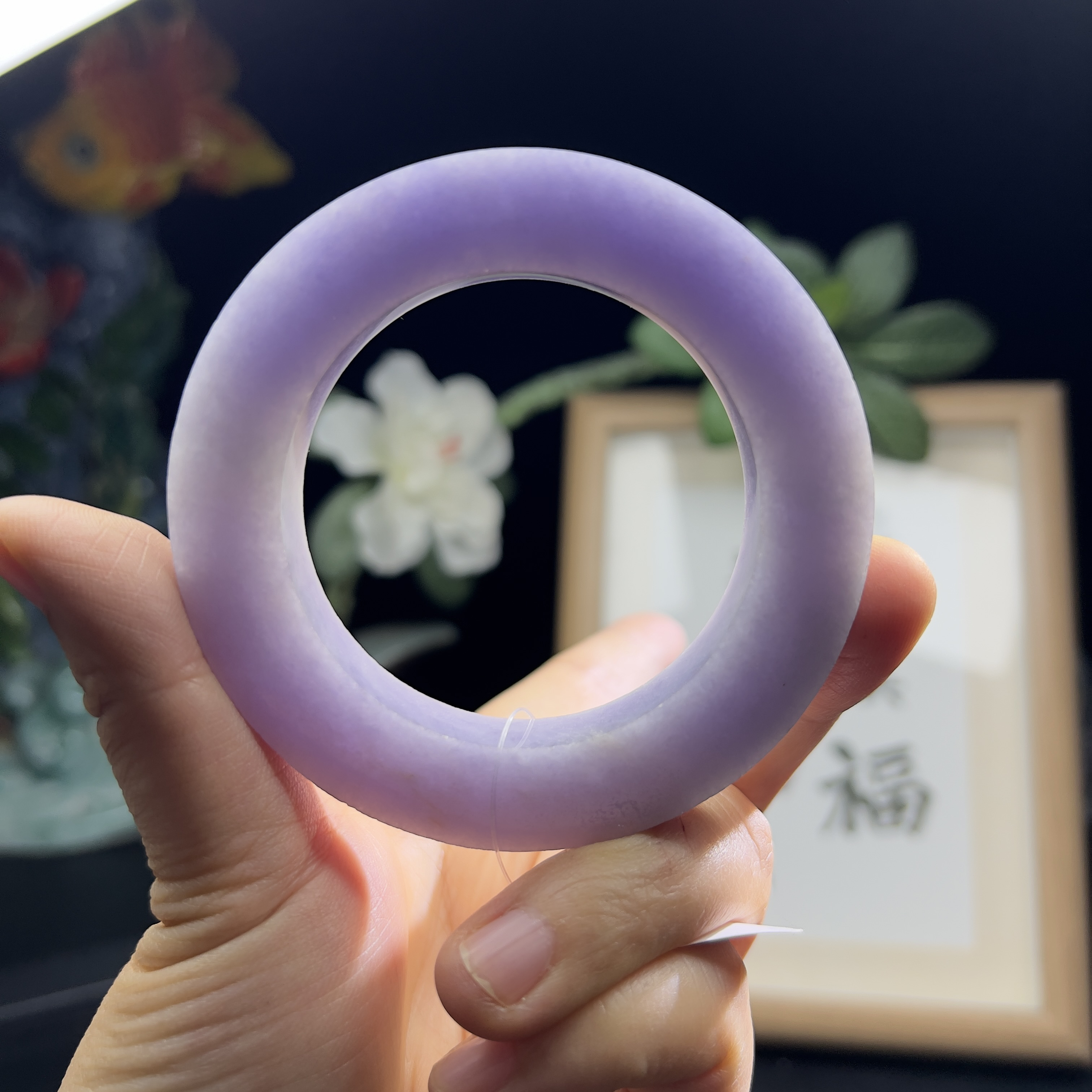 天然缅甸翡翠A货糯种紫罗兰圆条女款时尚未抛光定制玉手镯翡翠
