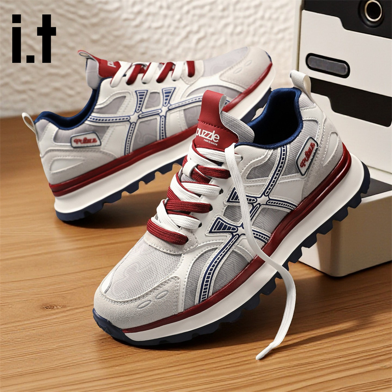 i.t puzzle秋冬新款大学生男款板鞋男士时尚百搭休闲鞋厚底板鞋子