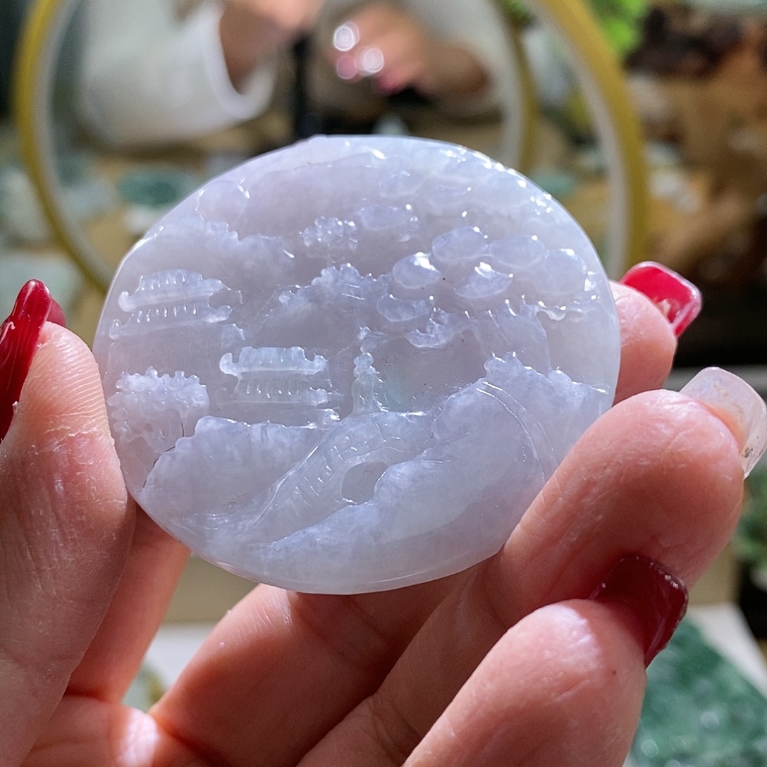 【闪购商品】翡翠颈饰未镶嵌山水