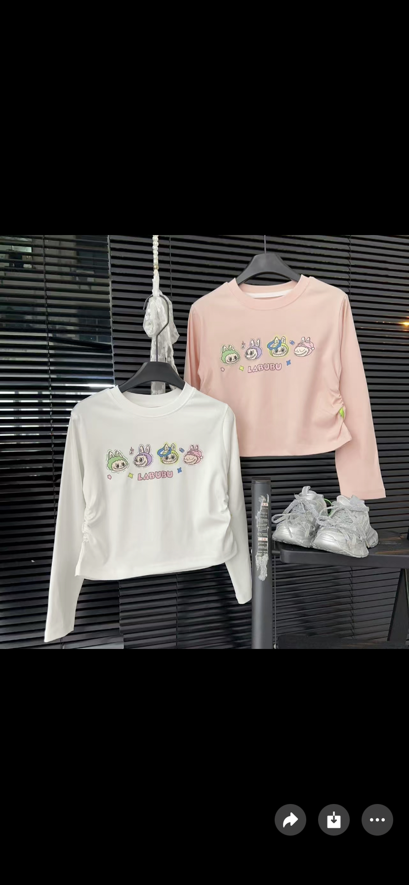 长袖女童极简风印花柔软舒适T恤宽松休闲秋季打底衫