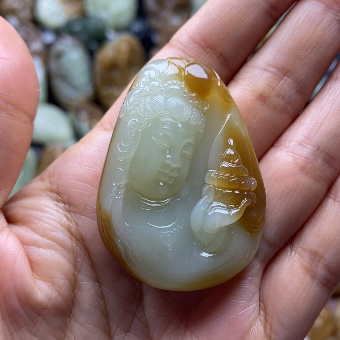 吊坠(不含链)未镶嵌和田玉（糖玉）骑*驴