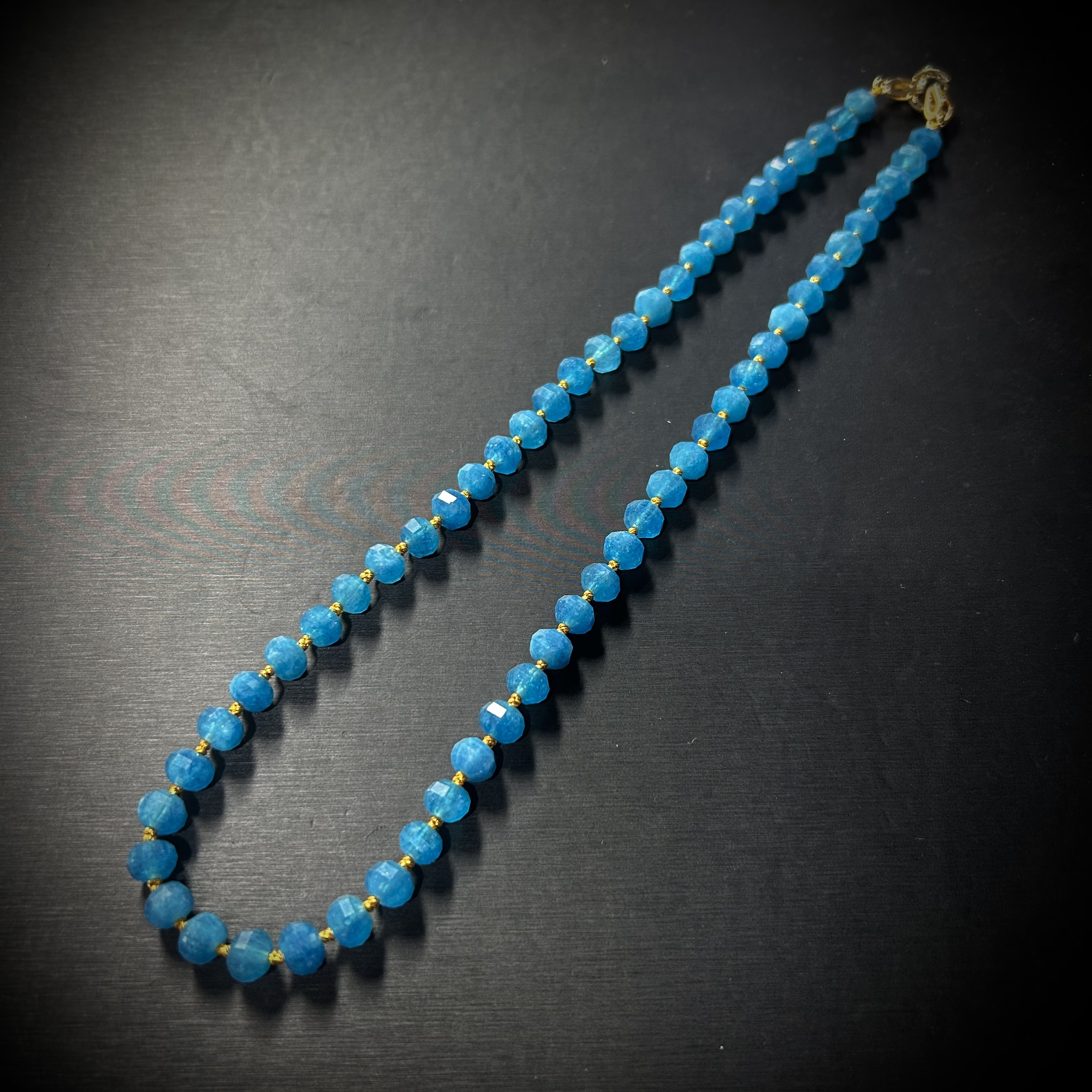 32001451蓝刻面灯笼珠手编项链（多样性发其一）591