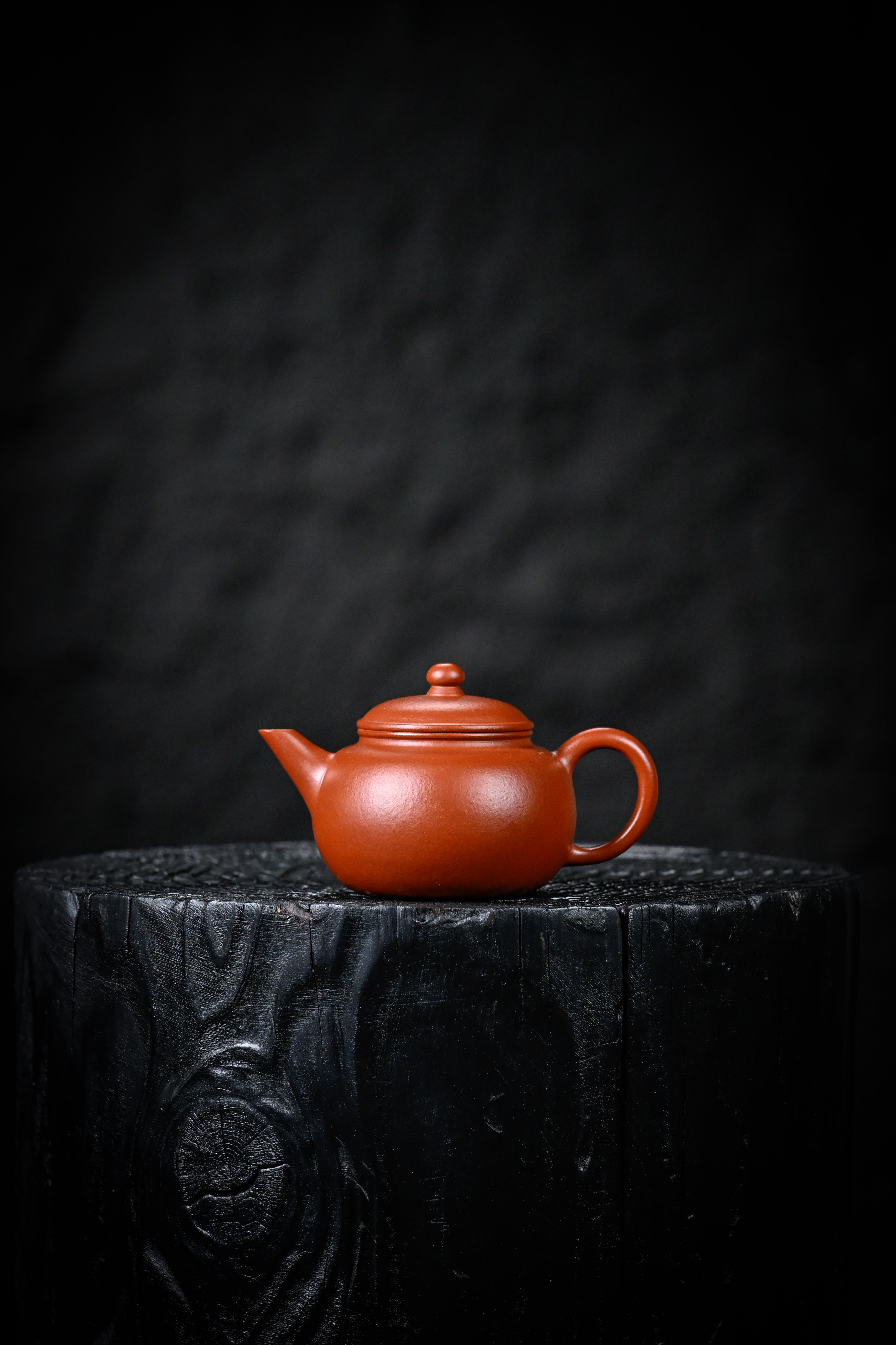 【朱泥·直嘴纳底匏樽】原矿紫砂朱泥手制精美直嘴匏樽125cc曹