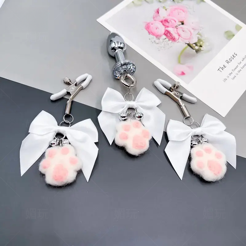 蝴蝶结铃铛小狗夹趣味配饰用品猫爪工具宠物COS毛毡道具