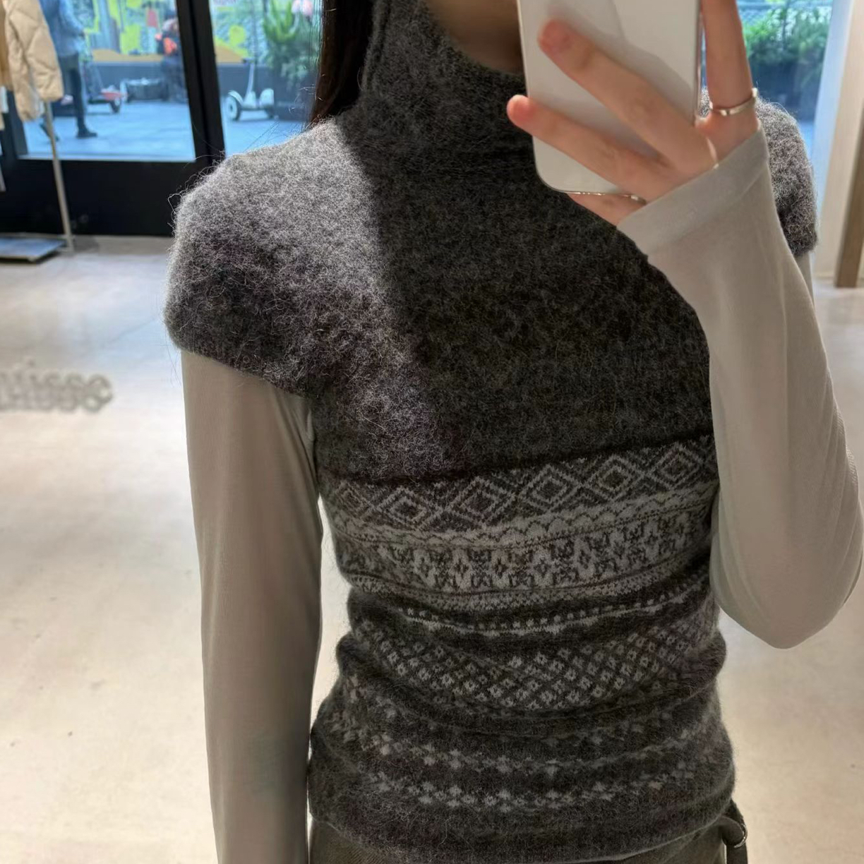 保暖短款女落肩袖拼接立领白色宽松中长款冬季