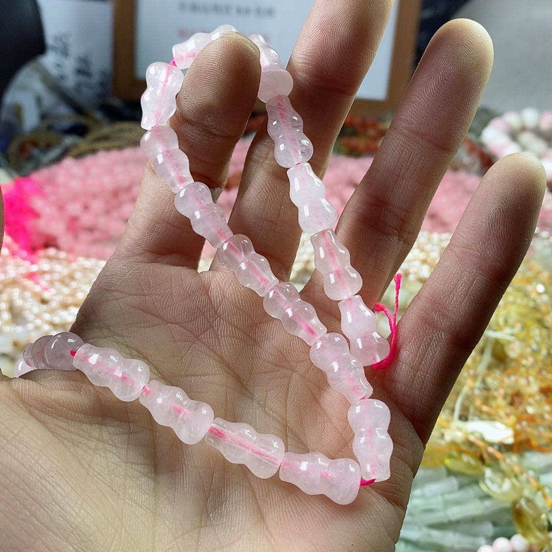 玛瑙/玉髓珠宝半成品合金十个8×14白水晶葫芦天然