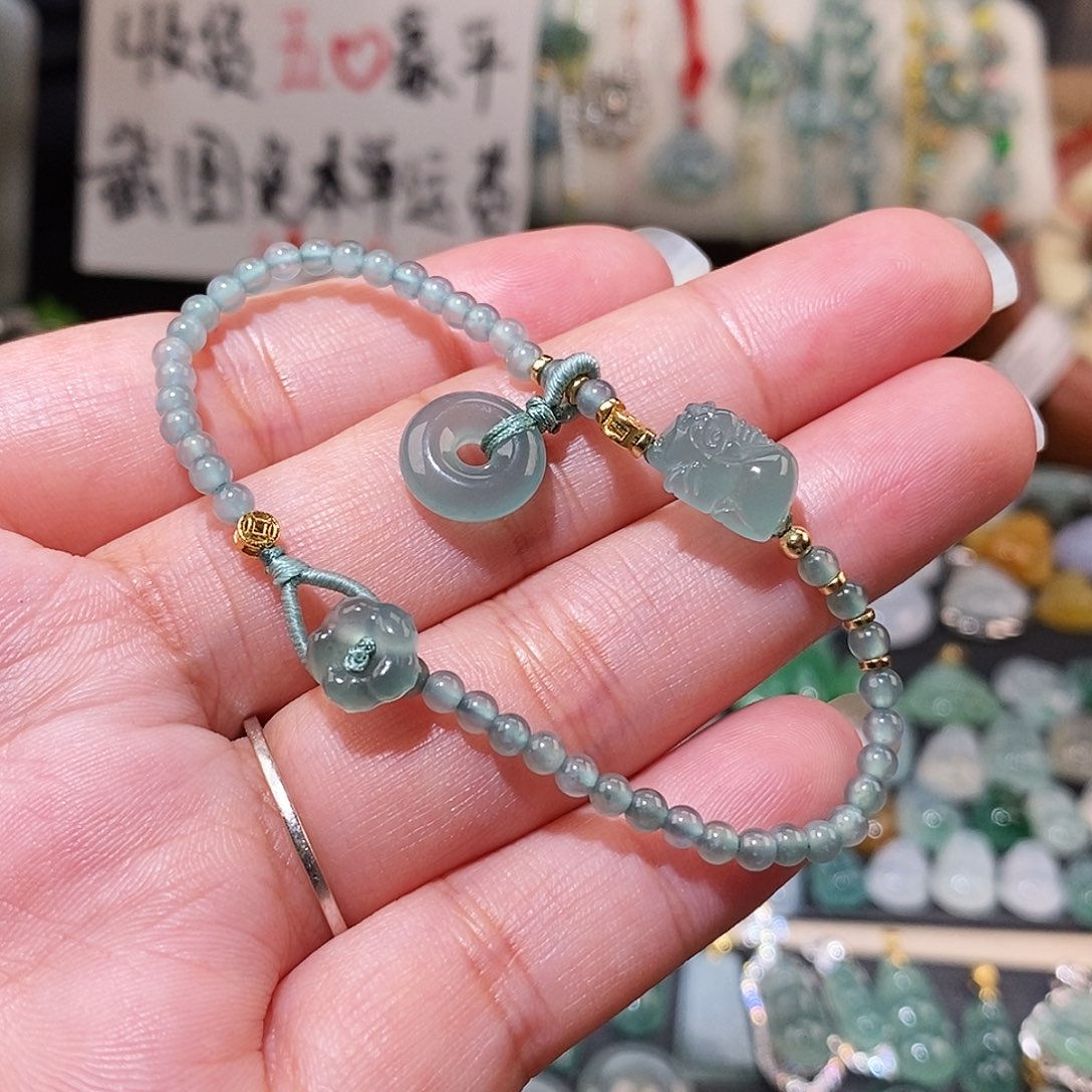 翡翠未镶嵌颈饰貔貅手链16