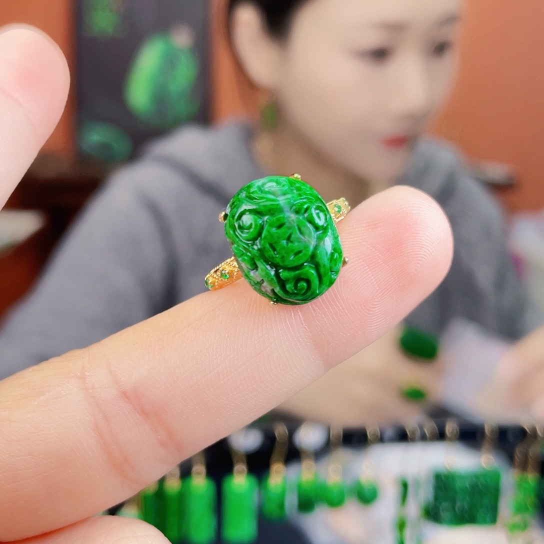 翡翠银S925镶嵌耳饰