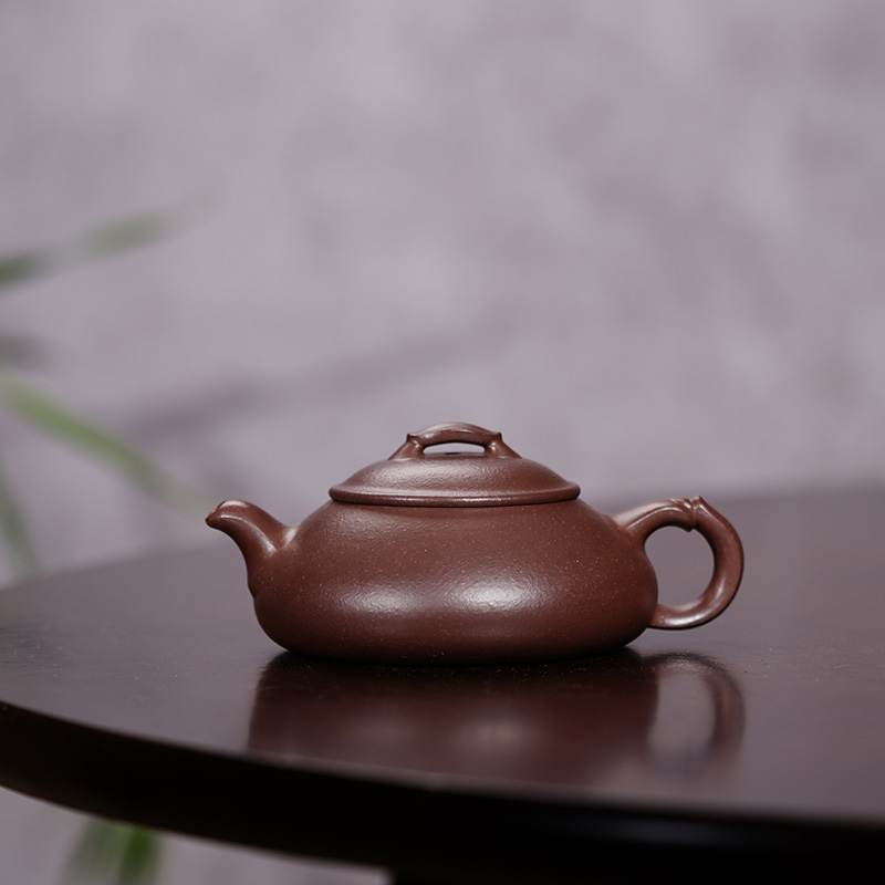 四号井底槽青全手工简瓢200cc宜兴原矿紫砂壶