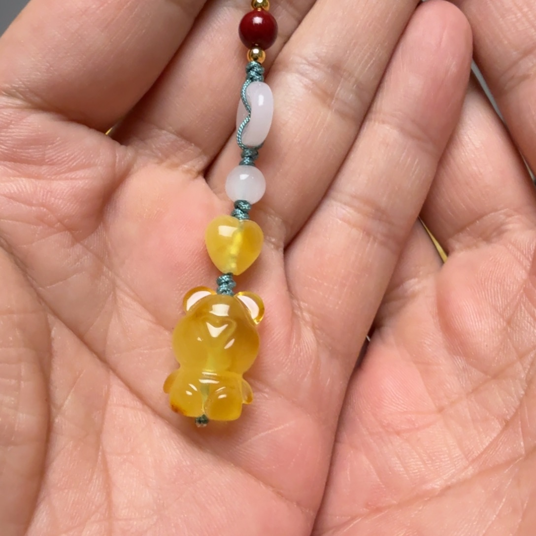 琥珀未镶嵌吊坠(赠链)琥珀蜜蜡吊坠配饰