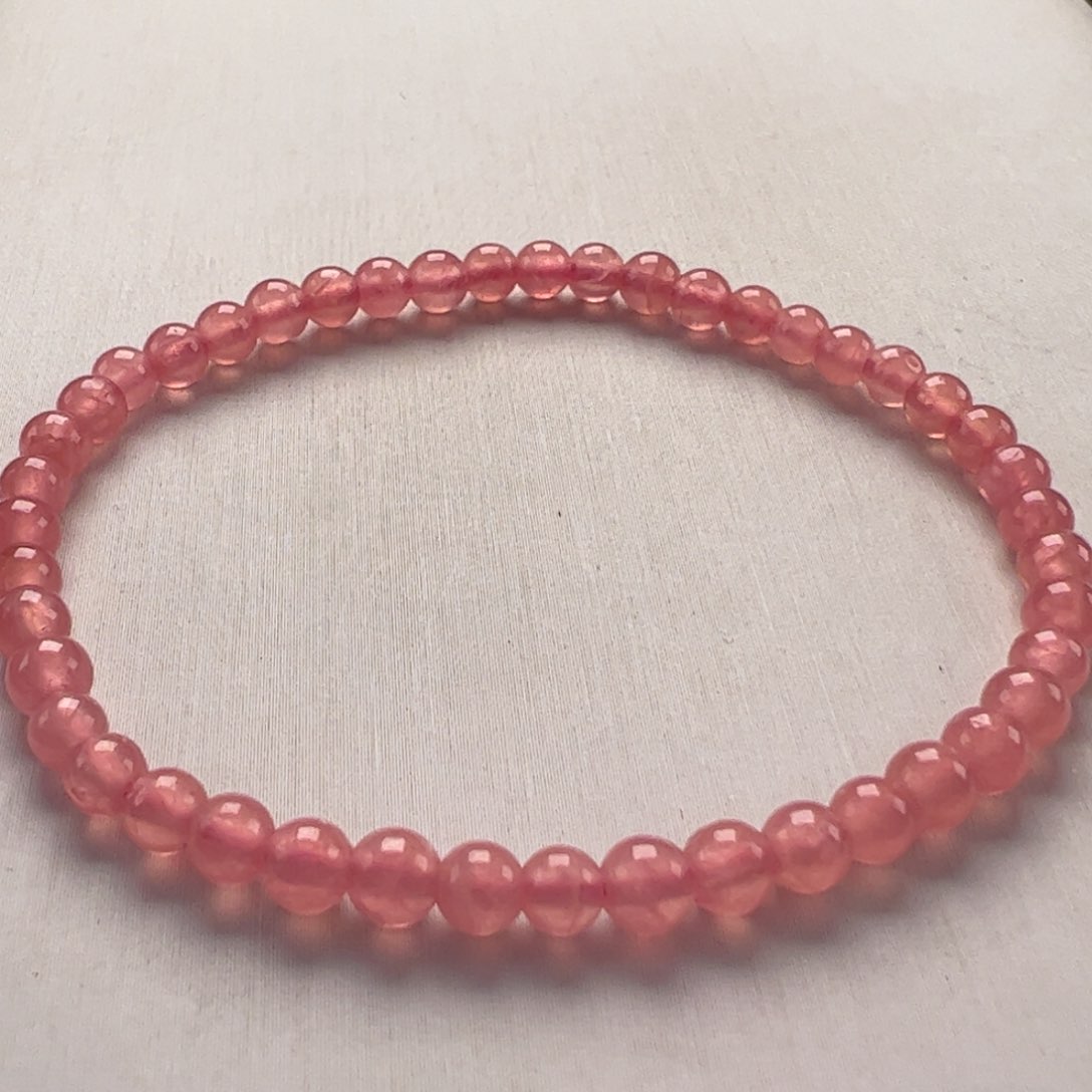 菱锰矿（红纹石）未镶嵌手串