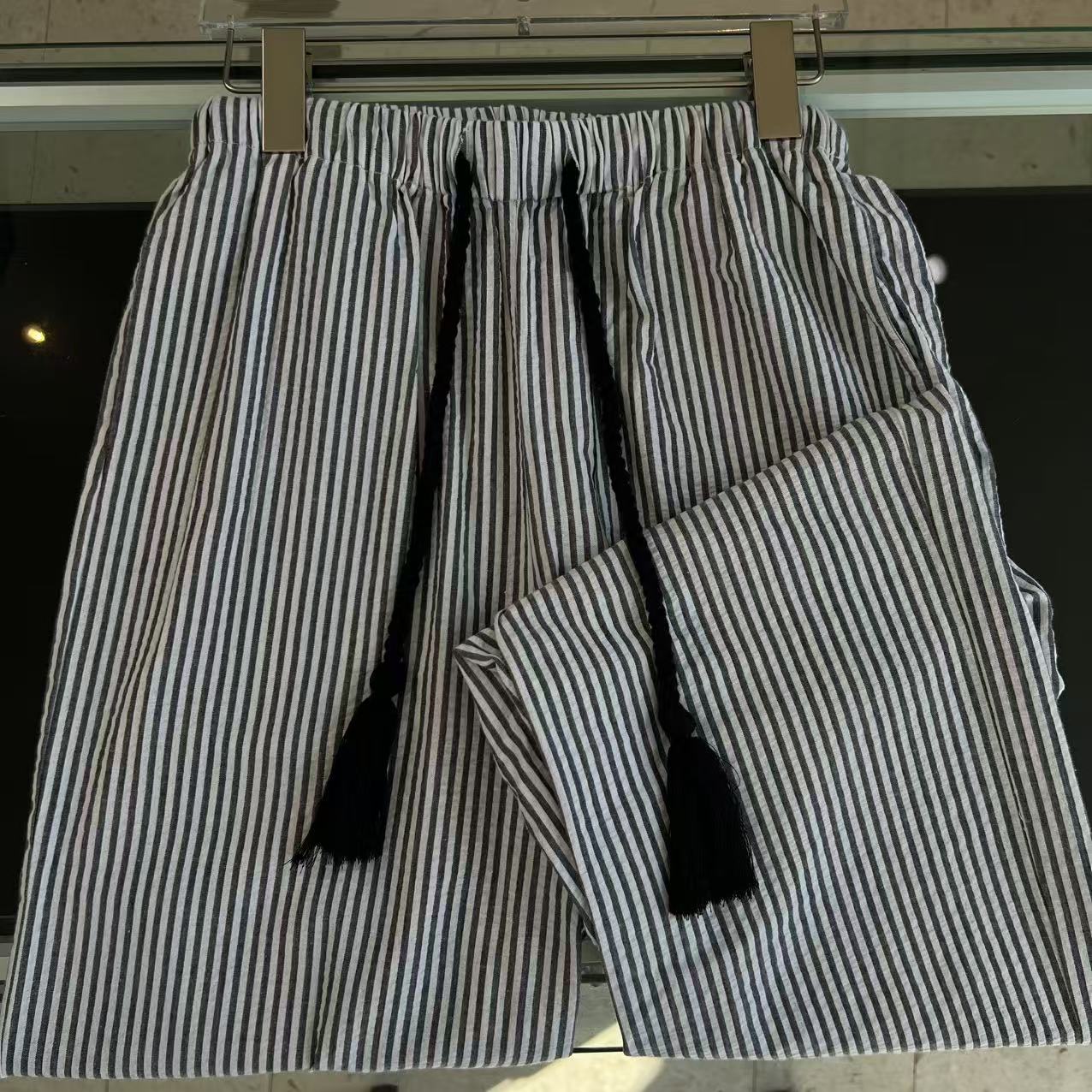 【绘梦织】竖版条纹潮奢夏季女士休闲裤SY016