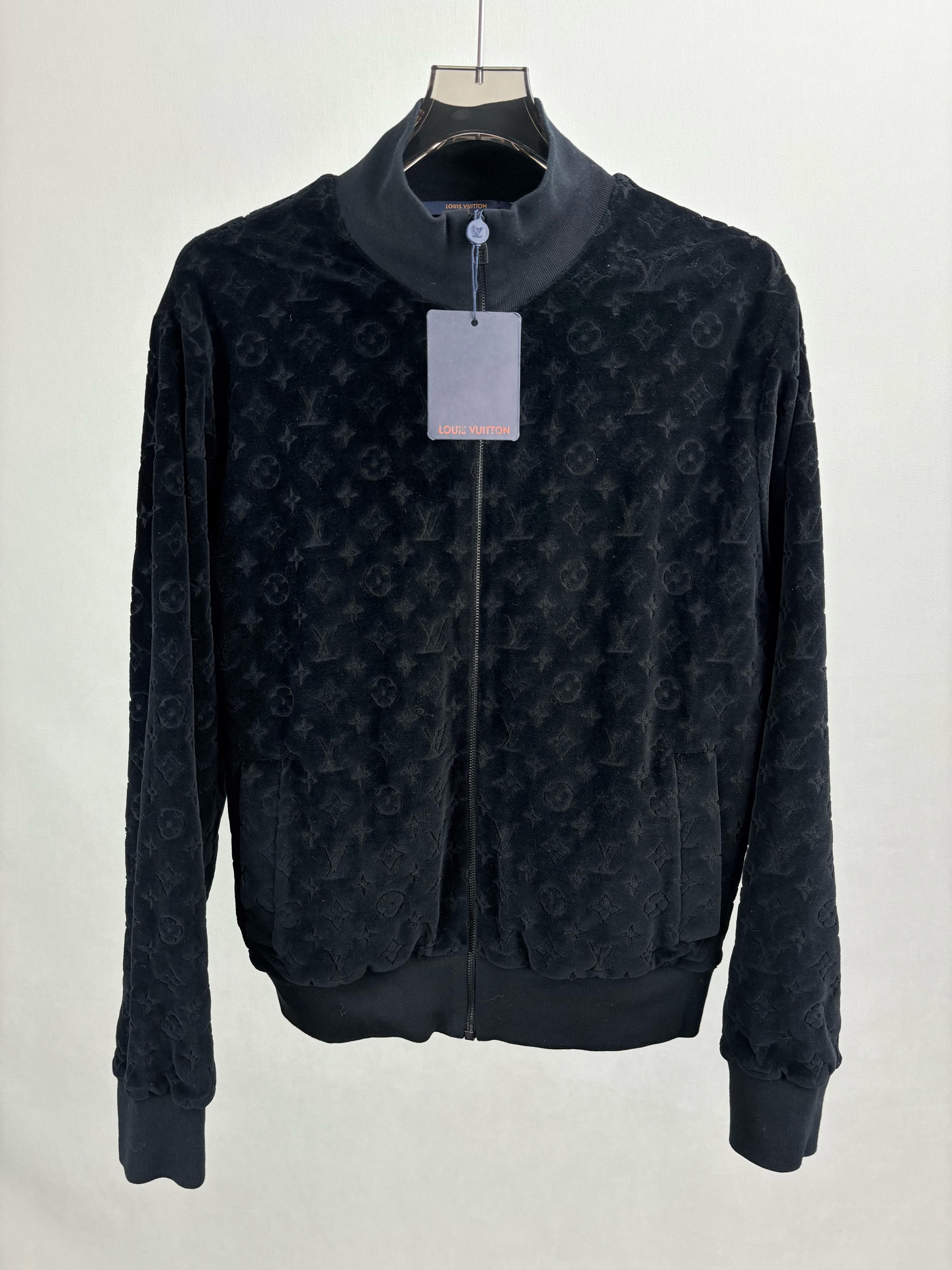 未使用 LouisVuitton/路易威登 LV老花满LOGO丝绒外套 XL码 15506