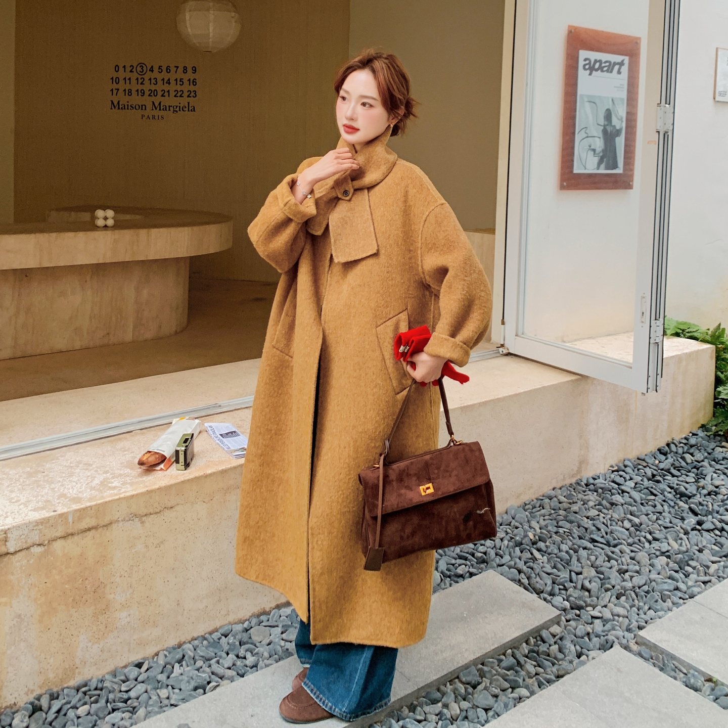 631-640通勤长款圆领直筒型秋季毛呢外套秋冬呢子翻领【非主图款】