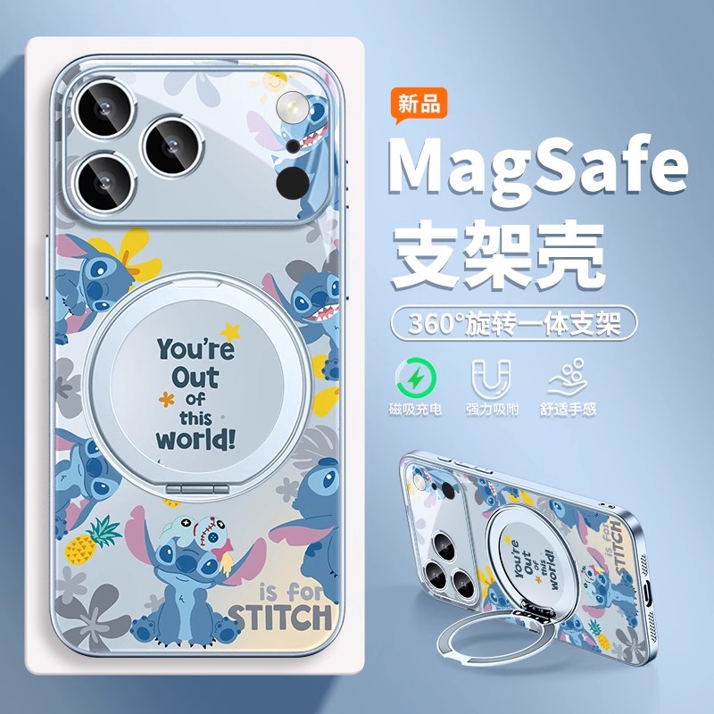 史迪仔iPhone17ProMax适用苹果17新款手机壳支架15pro磁吸14plus
