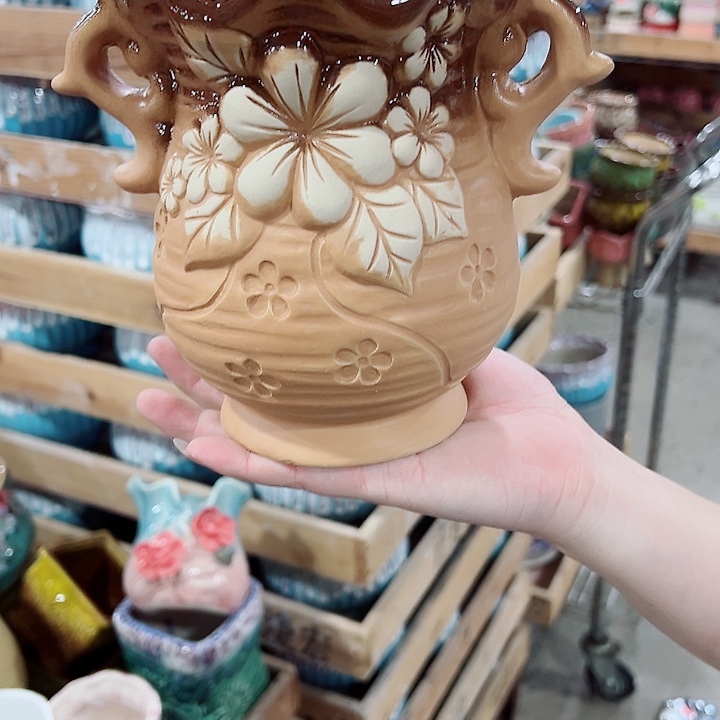 有孔，凑单福利满10元发货陶瓷多肉花盆！