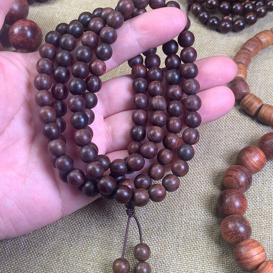 黄花梨/降香黄檀手串/手链海黄0.8*108帝王紫无胶无腊