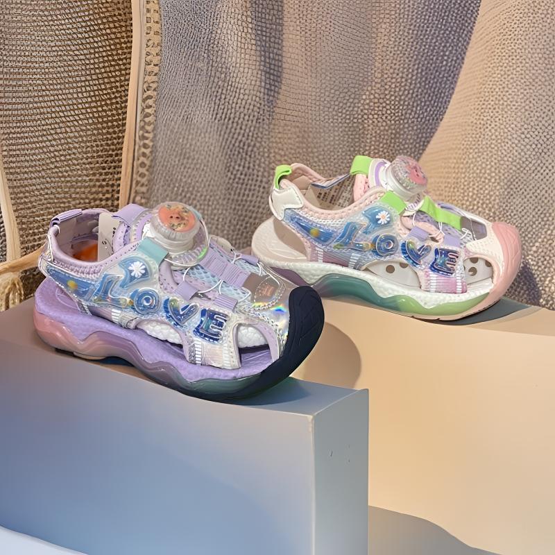 儿童夏季女童卡通可爱沙滩鞋运动透气防滑软底休闲凉鞋655