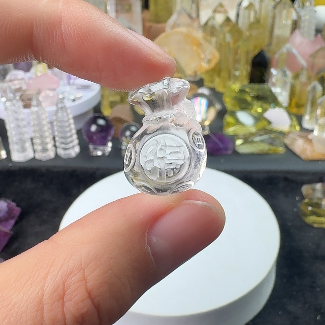 未镶嵌水晶珠宝半成品白水晶福袋