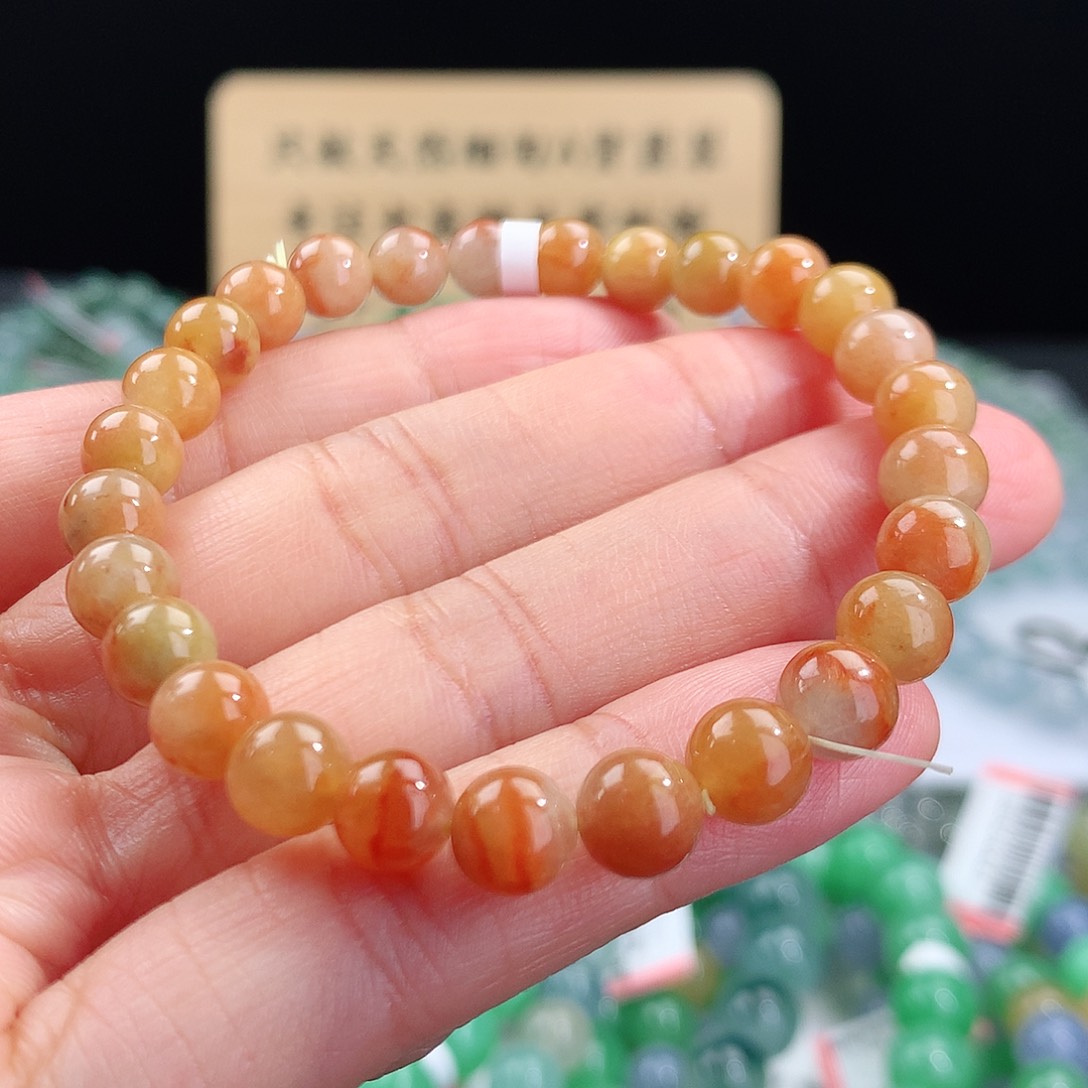 翡翠手链未镶嵌卡7mm