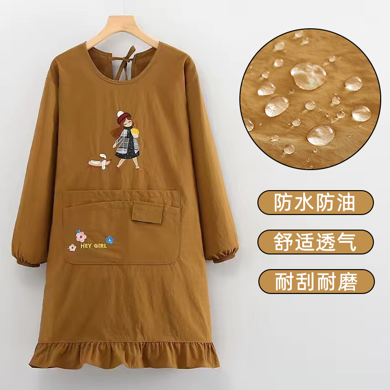 时尚罩衣防泼水耐脏围腰家用防油厨房耐脏餐饮摆摊防污工作服护衣