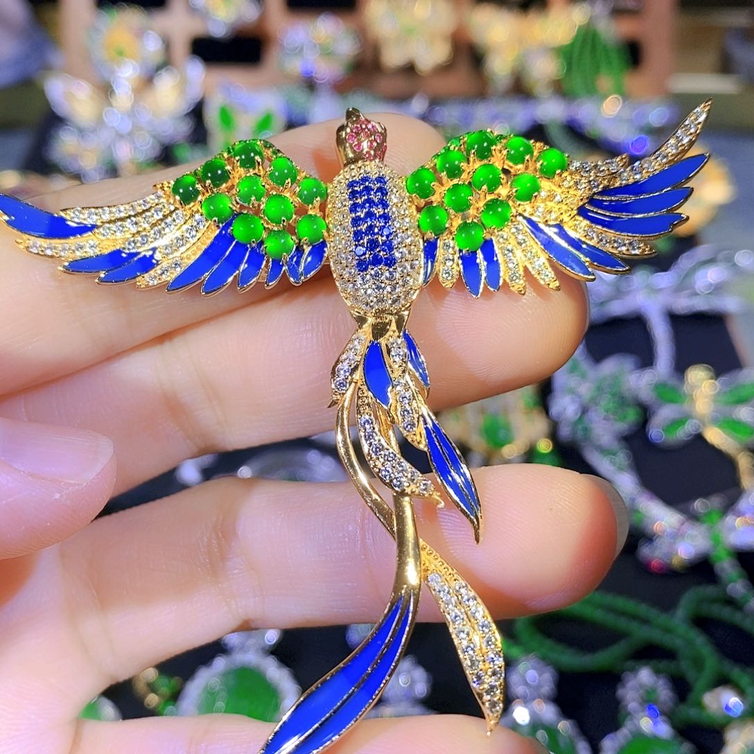 吊坠(不含链)银S925镶嵌翡翠