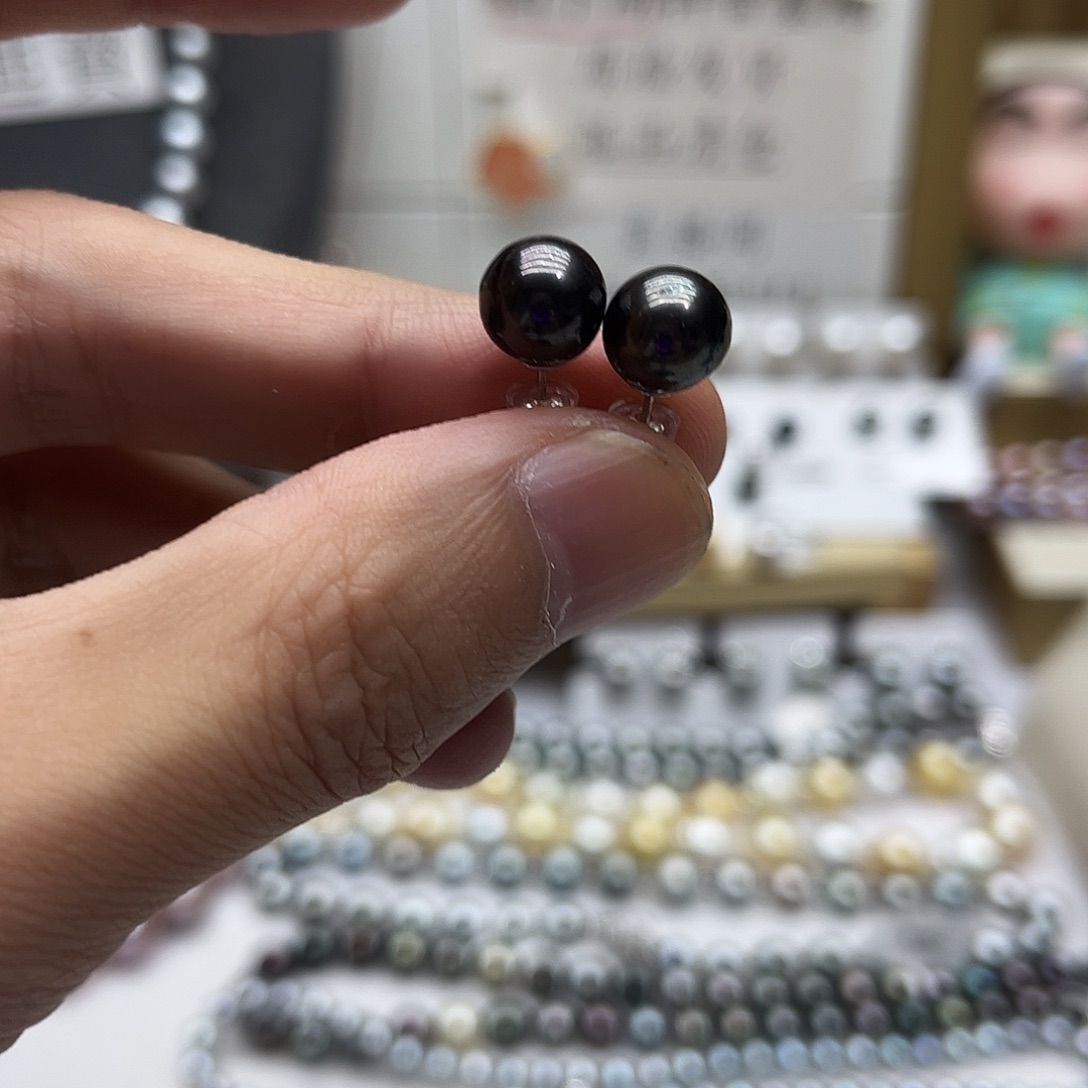 银S925镶嵌耳饰海水珍珠