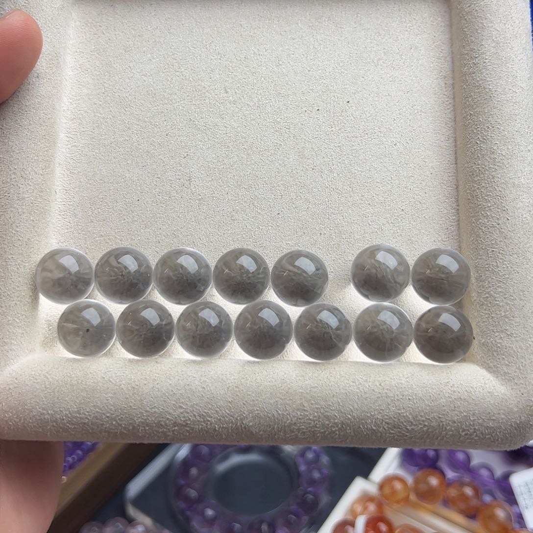 未镶嵌手链水晶柳**-天然白水晶14咪14颗
