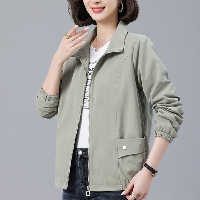 短外套百搭上衣中老年中年妈妈宽松秋季秋装时尚女薄款夹克上衣