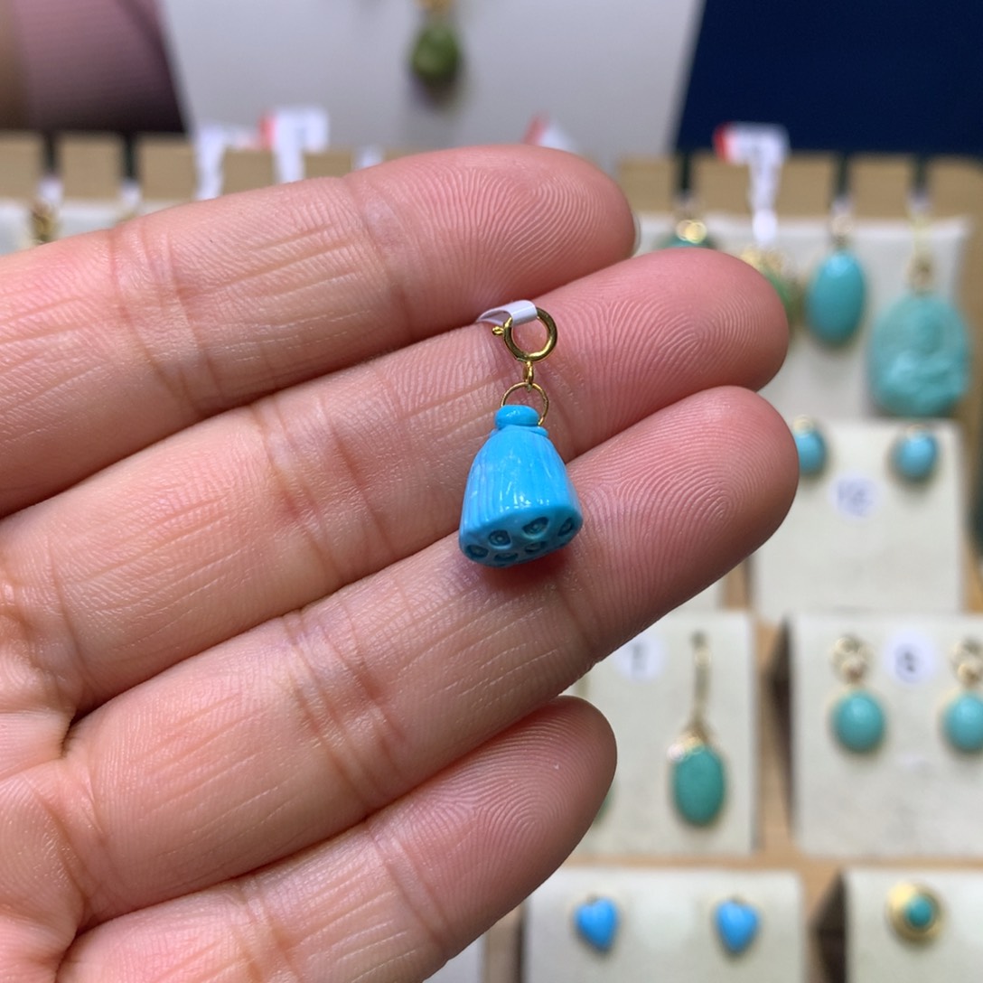 绿松石滴流18K金镶嵌