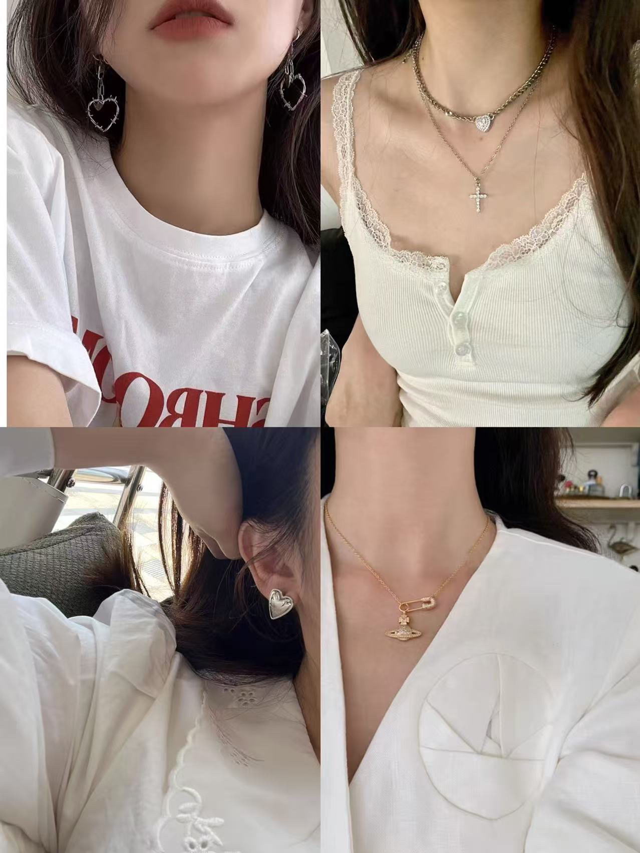 铜合金仿珍珠耳饰 时尚百搭