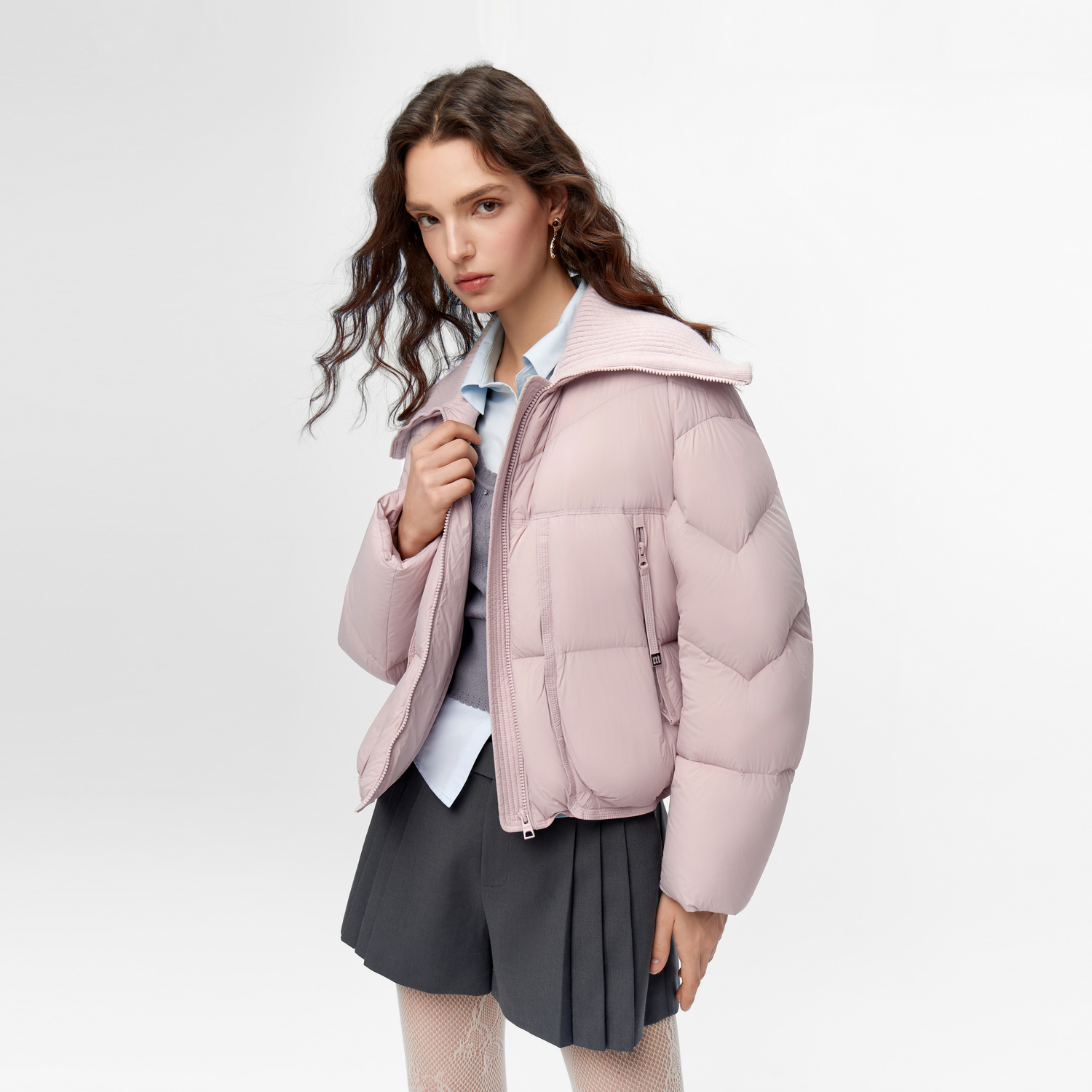 MISSCOCOON可可尼大翻领2025冬新款可露丽风安心鸭绒泡芙羽绒服女