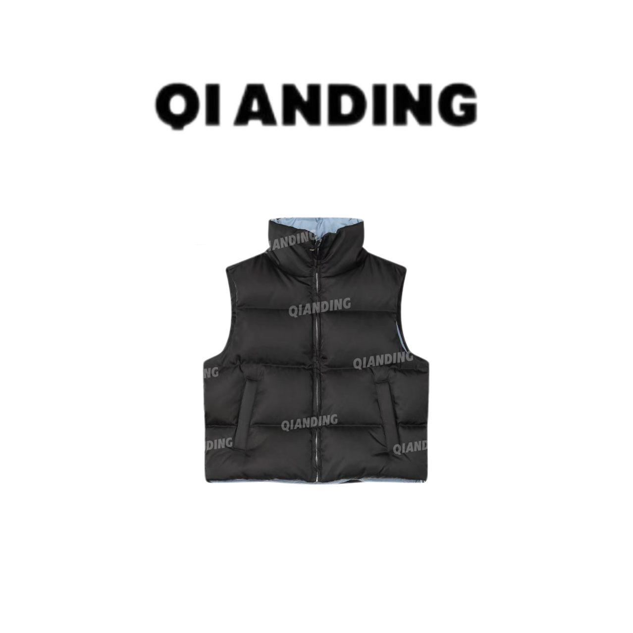 【QIANDING】新款P家休闲百搭时尚保暖鹅绒马甲93019