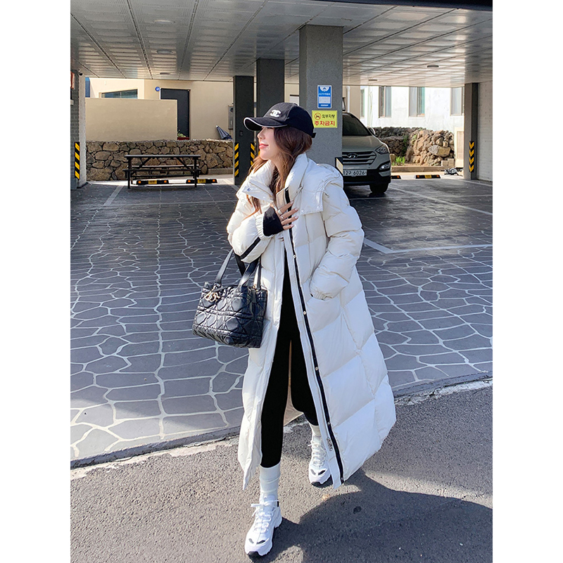 “行走的被子”防风黑科技 90白鸭绒长款羽绒服C25C11198H