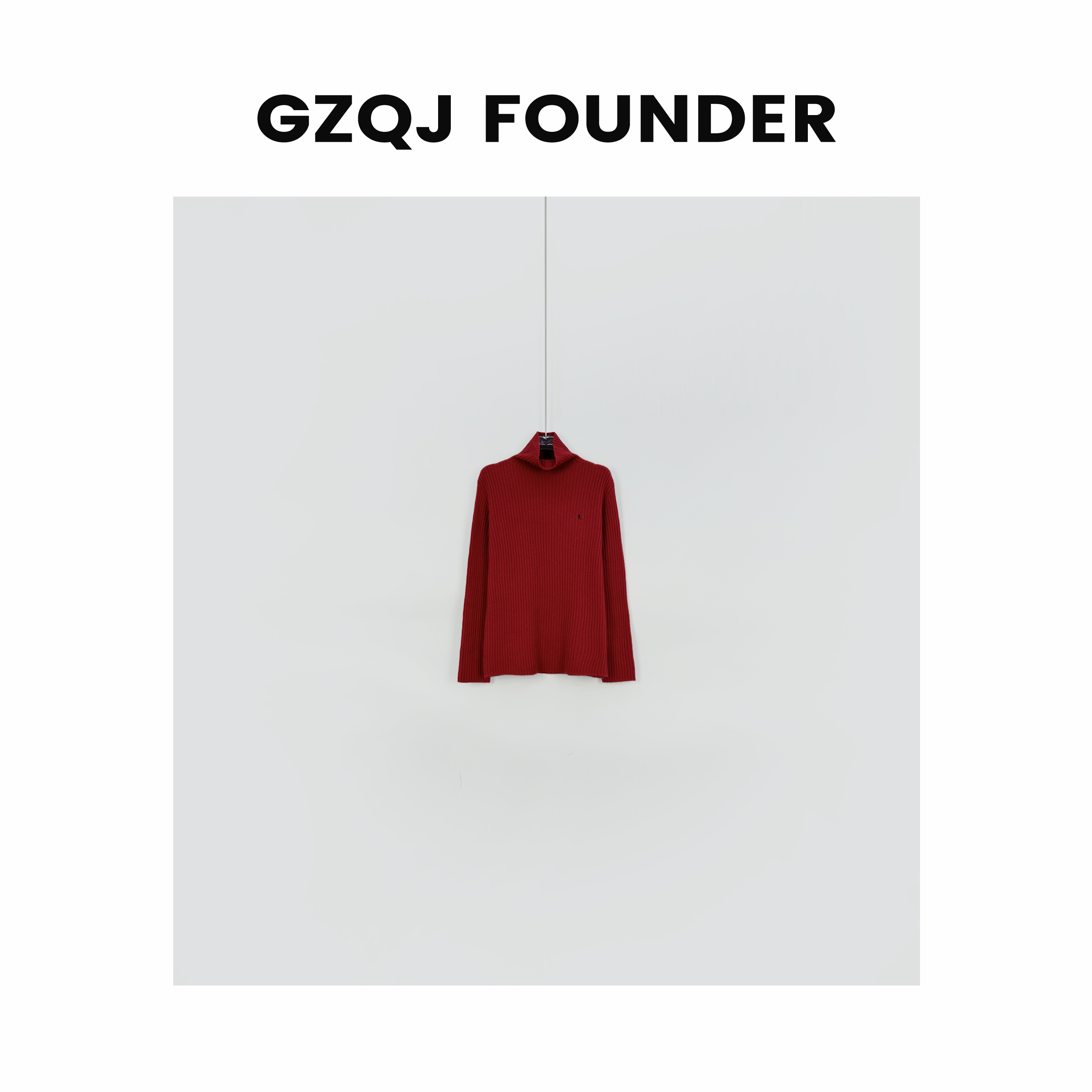 GZQJ【白搭玫瑰】 100羊毛！百搭长袖刺绣高领套头毛衣女冬2857