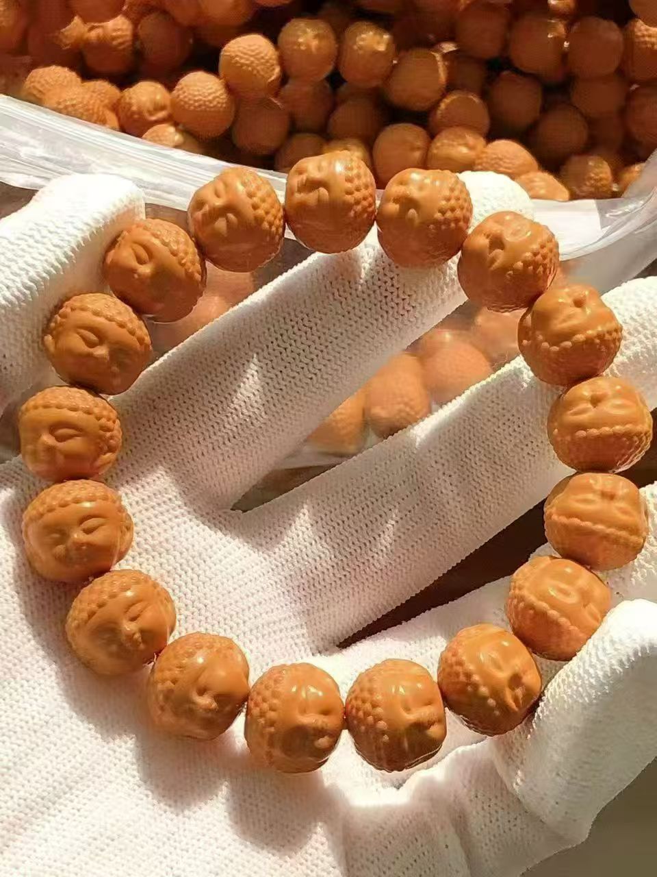 立体精工雕刻宝宝佛猴头核桃文玩手串适合男女盘玩