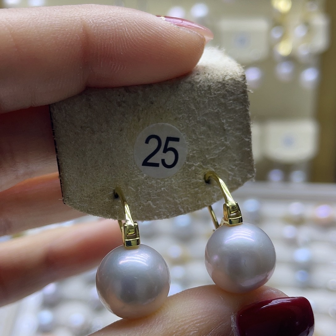 淡水珍珠耳饰银S925镶嵌